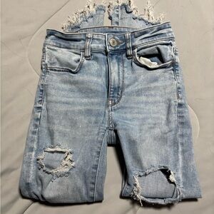 American Eagle Outfitters Ripped Light Blue Women's Jeans 00